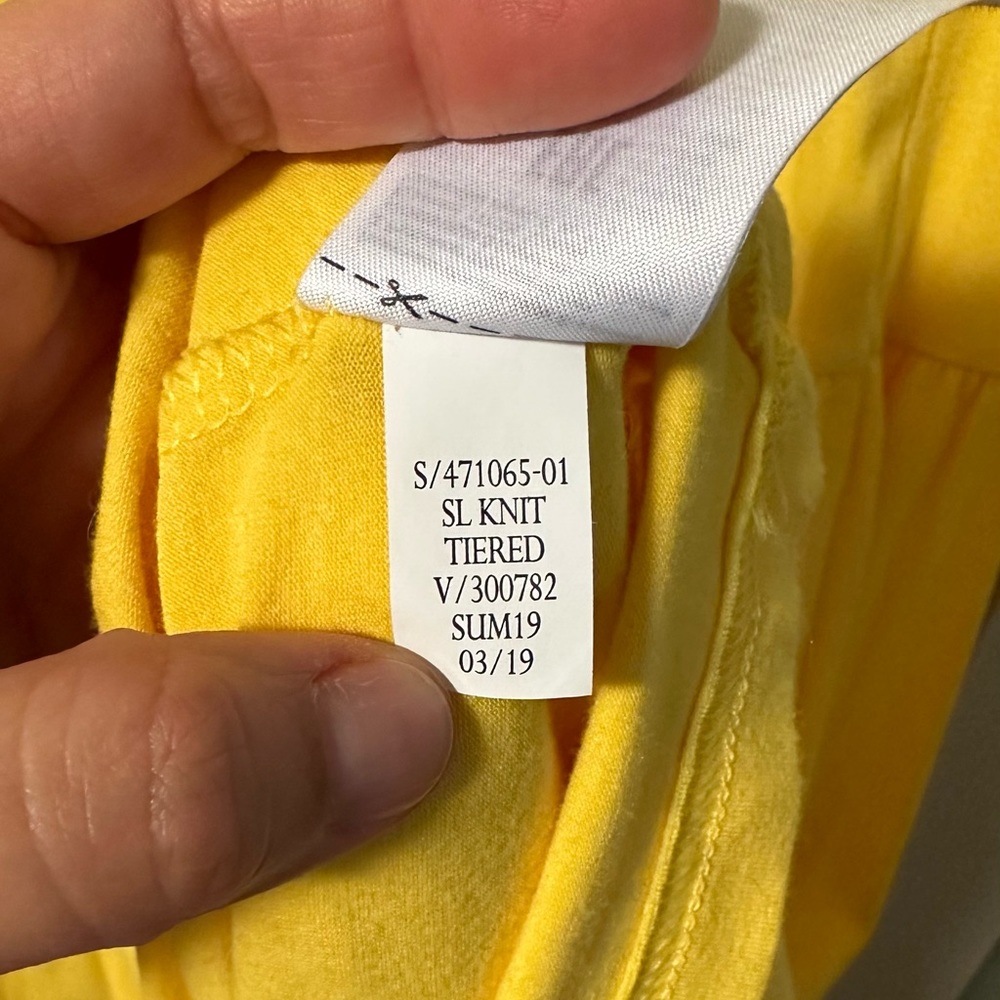 Banana Republic Tiered Bright Yellow Maxi Dress Size XS Petite - Picture 4 of 7